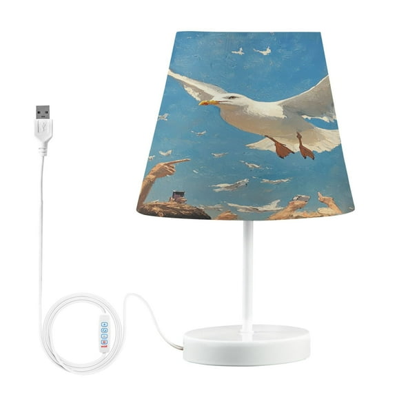 BZSMCE Table Lamp Creative Patternof A Seagull Flying Simple Pattern Night Light