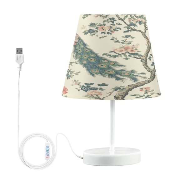 BZSMCE Table Lamp Creative Peacock Paradise Pattern Simple Pattern Night Light