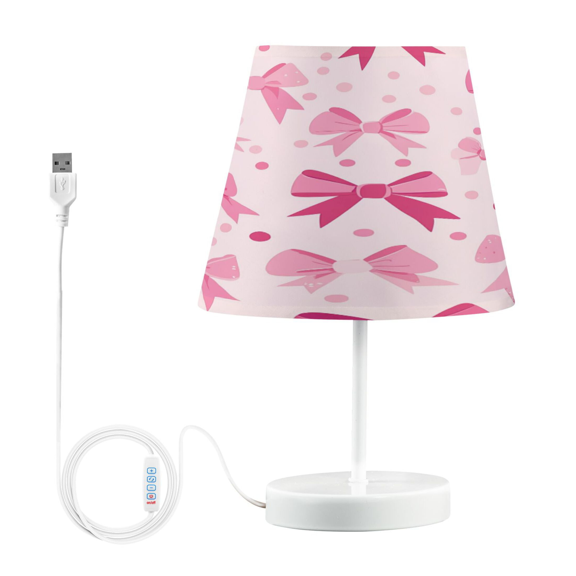 BZSMCE Table Lamp Creative Pink Bowknot Pattern Simple Pattern Night Light