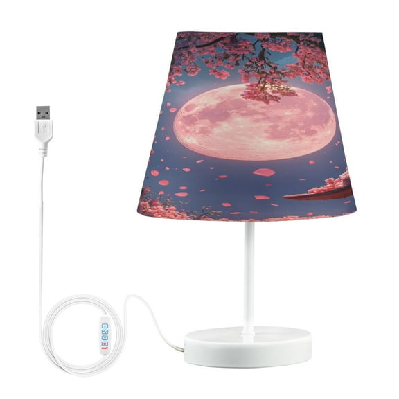 BZSMCE Table Lamp Creative Pink Moon Pattern Simple Pattern Night Light