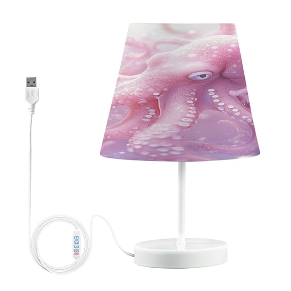 BZSMCE Table Lamp Creative Pink Octopuses Printed Simple Pattern Night Light