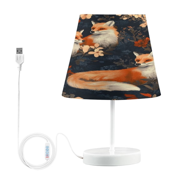 BZSMCE Table Lamp Creative Playful Foxes Pattern Simple Pattern Night Light