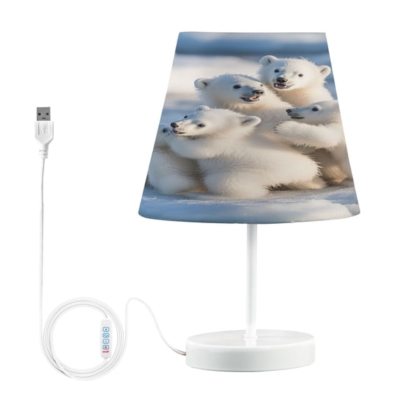 BZSMCE Table Lamp Creative Playful Polar Pals Pattern Simple Pattern Night Light