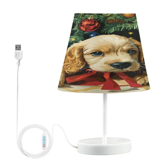 BZSMCE Table Lamp Creative Puppy under Christmas Tree Simple Pattern Night Light