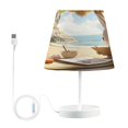 thumbnail image 1 of BZSMCE Table Lamp Creative Rabbit Drawing at The Beach Simple Pattern Night Light, 1 of 8