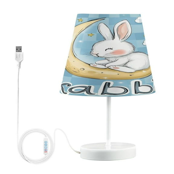 BZSMCE Table Lamp Creative Rabbit Sitting on The Moon Simple Pattern Night Light