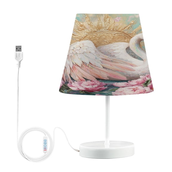 YAZAOO Table Lamp Creative Radiant Swan Serenade Pattern Simple Pattern Night Light