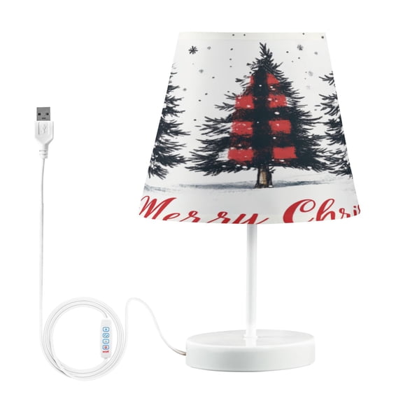 BZSMCE Table Lamp Creative Red Black Buffalo Plaid Pattern Simple Pattern Night Light