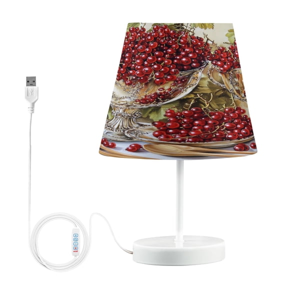 BZSMCE Table Lamp Creative Red Cherry Printing Simple Pattern Night Light
