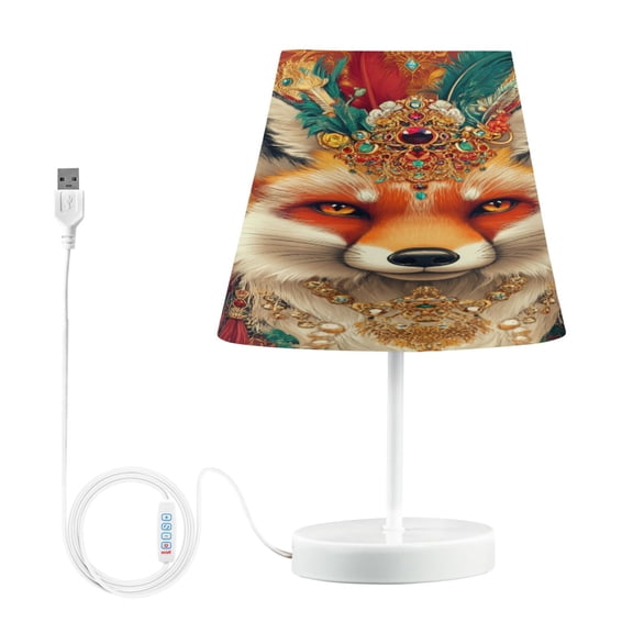 YAZAOO Table Lamp Creative Regal Fox Pattern Simple Pattern Night Light
