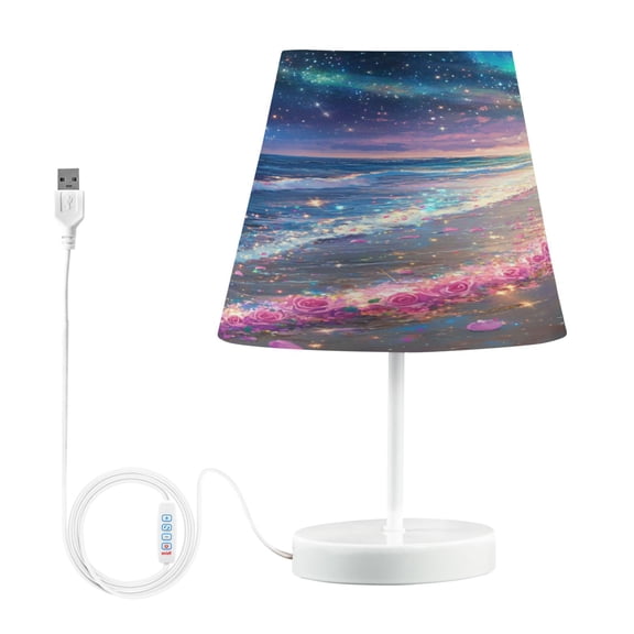 BZSMCE Table Lamp Creative Rose Beach Pattern Simple Pattern Night Light