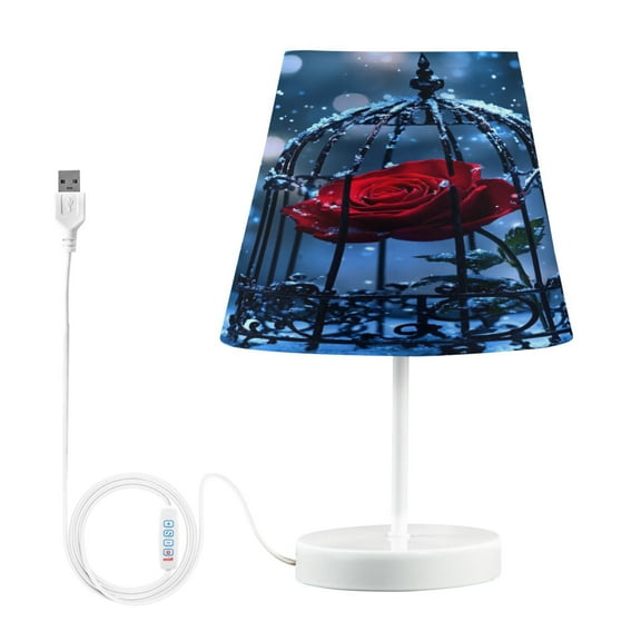 BZSMCE Table Lamp Creative Rose Bloom in Winter Simple Pattern Night Light