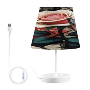 BZSMCE Table Lamp Creative Rose and Butterfly Elegance Pattern Simple Pattern Night Light