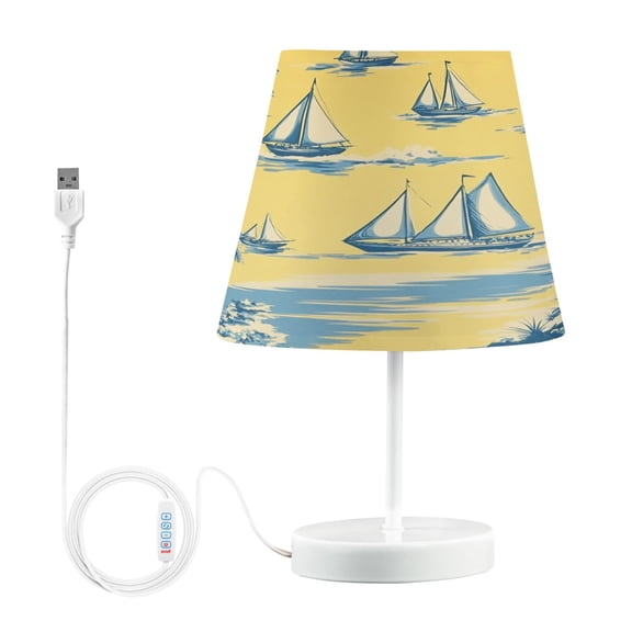 BZSMCE Table Lamp Creative Sailing Into Golden Horizons Pattern Simple Pattern Night Light