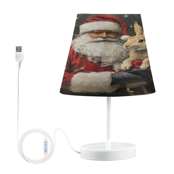BZSMCE Table Lamp Creative Santa Claus Hold Rabbit Simple Pattern Night Light