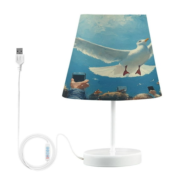 BZSMCE Table Lamp Creative Seagull Flying Painting Simple Pattern Night Light