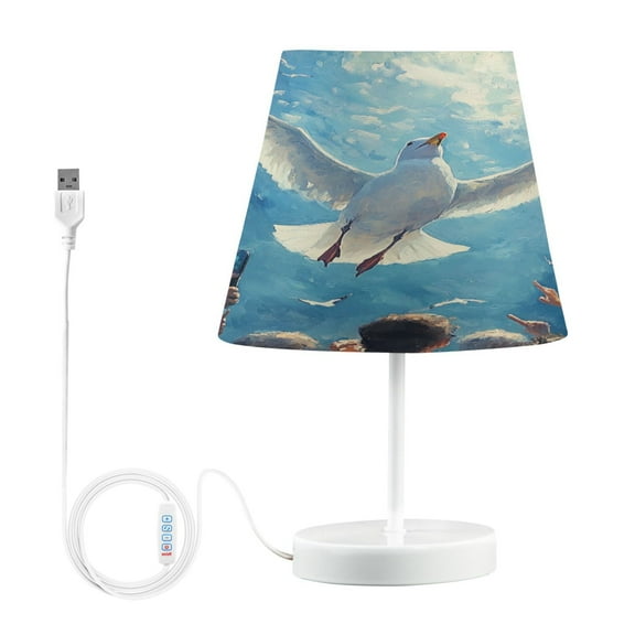 BZSMCE Table Lamp Creative Seagull Flying on Sky Painting Simple Pattern Night Light