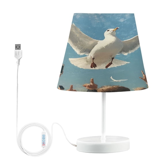 BZSMCE Table Lamp Creative Seagull Flying on Sky Pattern Simple Pattern Night Light