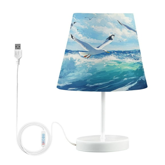 BZSMCE Table Lamp Creative Seagull over Ocean Simple Pattern Night Light
