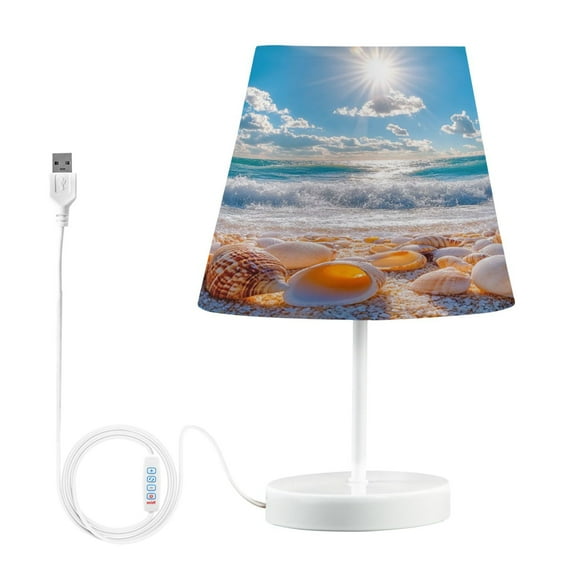 BZSMCE Table Lamp Creative Seashells on Sunny Beach Simple Pattern Night Light