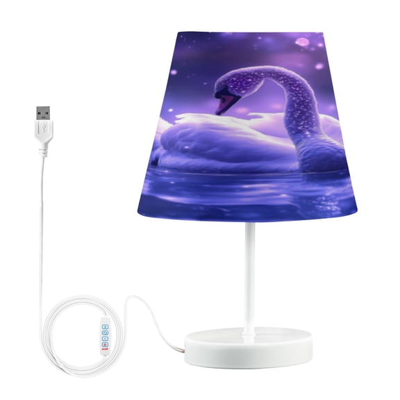 BZSMCE Table Lamp Creative Serene Swan Pattern Simple Pattern Night Light
