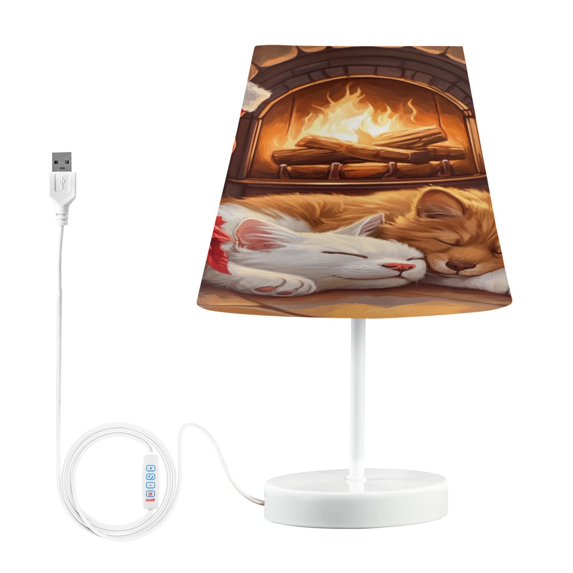 BZSMCE Table Lamp Creative Sleeping Puppies by Fireplace Simple Pattern Night Light