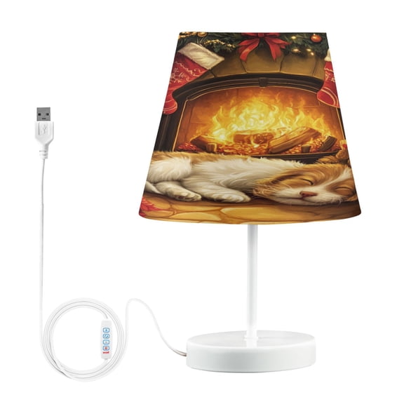 BZSMCE Table Lamp Creative Sleeping Puppy by Fireplace Simple Pattern Night Light