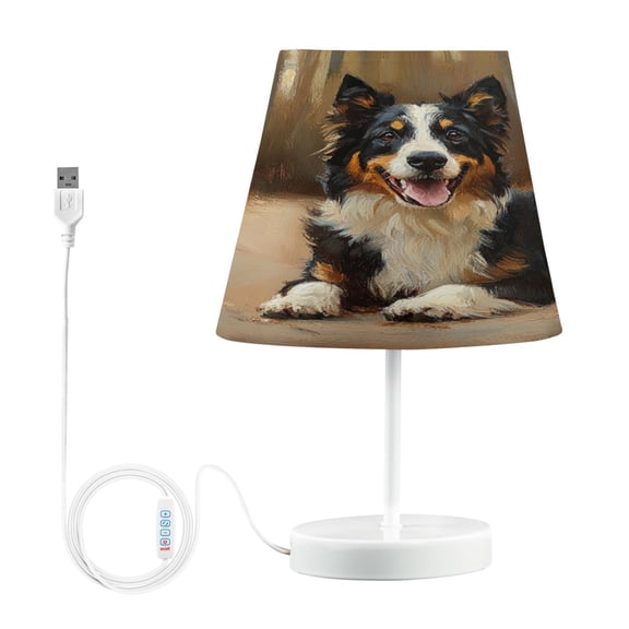 BZSMCE Table Lamp Creative Smile Dog Lying on Road Simple Pattern Night Light