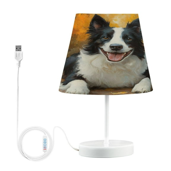 BZSMCE Table Lamp Creative Smile Dog Painting Simple Pattern Night Light
