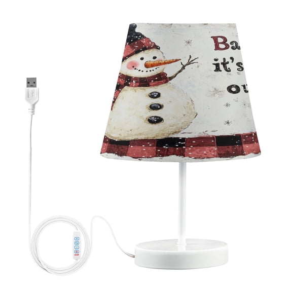 BZSMCE Table Lamp Creative Smiled Snowman Pattern Simple Pattern Night Light