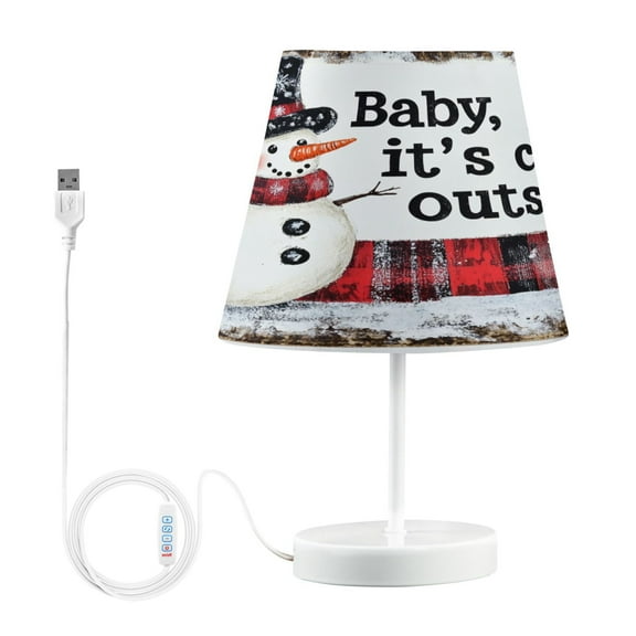 BZSMCE Table Lamp Creative Smiled Snowman Simple Pattern Night Light