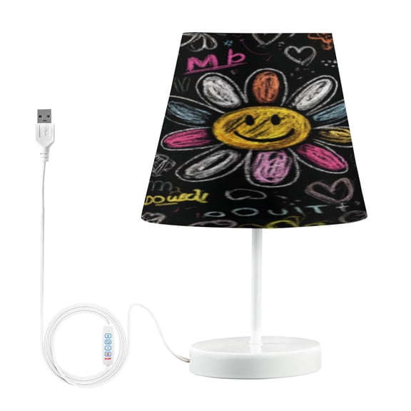 BZSMCE Table Lamp Creative Smiley Blossom Pattern Simple Pattern Night Light