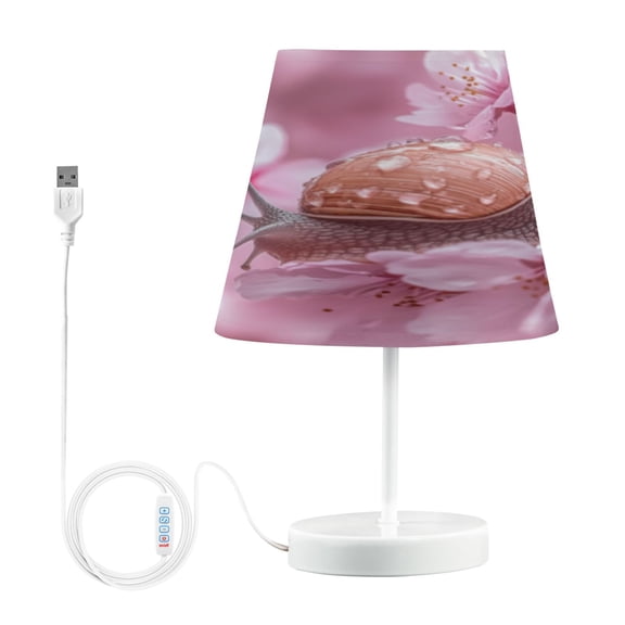 BZSMCE Table Lamp Creative Snail Among Cherry Blossoms Pattern Simple Pattern Night Light