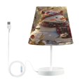 BZSMCE Table Lamp Creative Snowman with Birds Simple Pattern Night