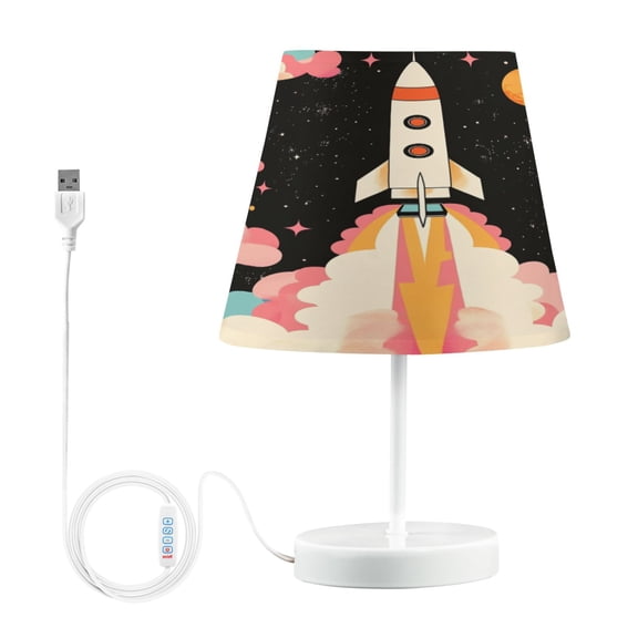 BZSMCE Table Lamp Creative Spaceship Take Off Pattern Simple Pattern Night Light