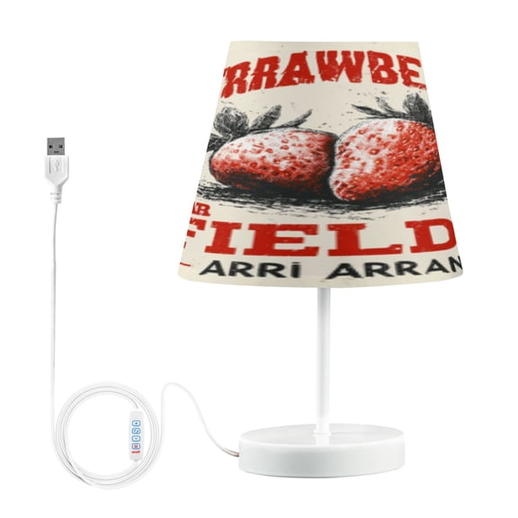 BZSMCE Table Lamp Creative Strawberry Fields Forever Pattern Simple Pattern Night Light