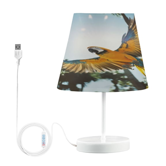 BZSMCE Table Lamp Creative Sunlit Parrot in Flight Pattern Simple Pattern Night Light