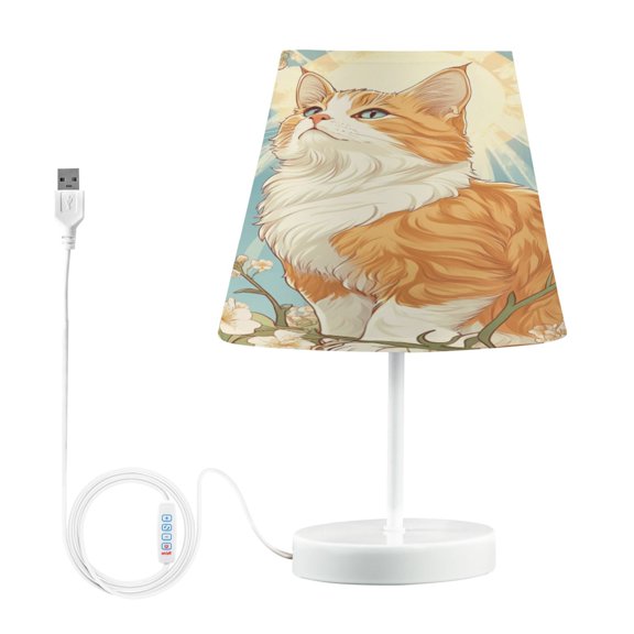 BZSMCE Table Lamp Creative Sunlit Purrfection Pattern Simple Pattern Night Light