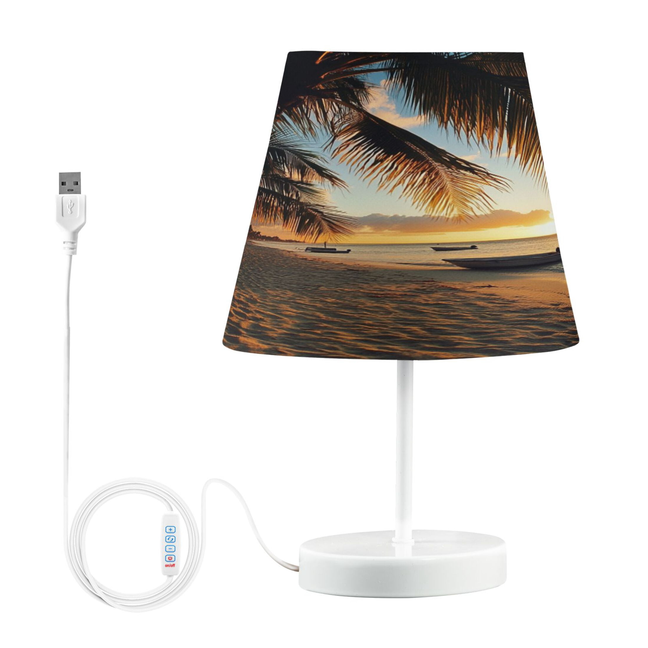 BZSMCE Table Lamp Creative Sunset on The Beach Pattern Simple Pattern ...