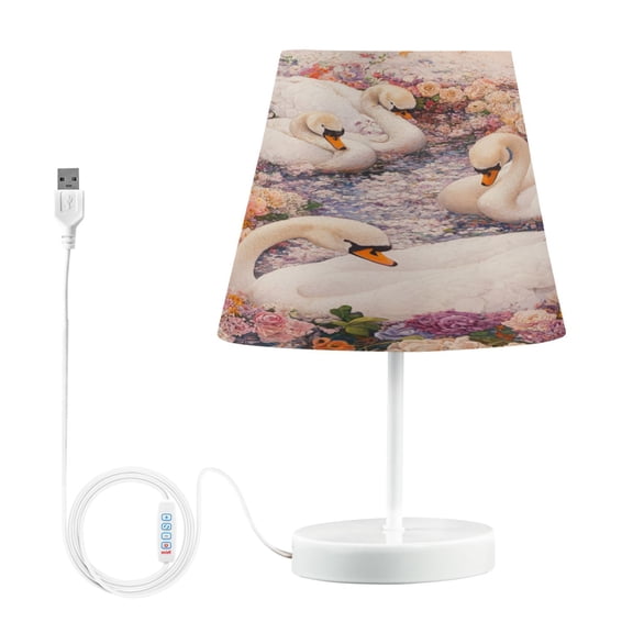 YAZAOO Table Lamp Creative Swan Serenade Pattern Simple Pattern Night Light