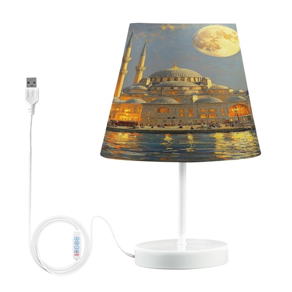 BZSMCE Table Lamp Creative The Castle by Night Simple Pattern Night Light