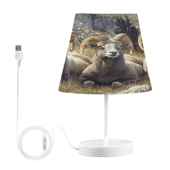 BZSMCE Table Lamp Creative Three Bighorn Sheep Lying Simple Pattern Night Light