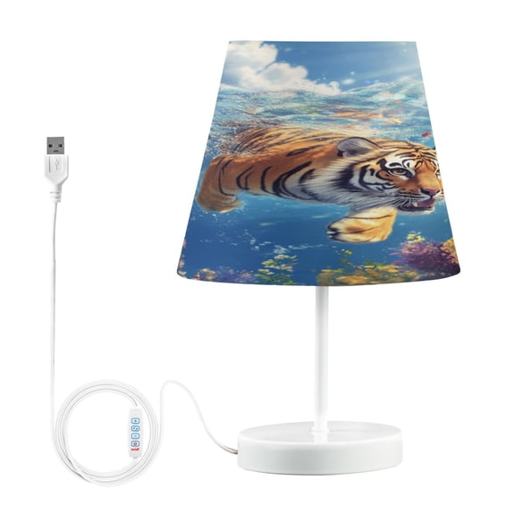 BZSMCE Table Lamp Creative Tiger’s Floral Splash Pattern Simple Pattern Night Light