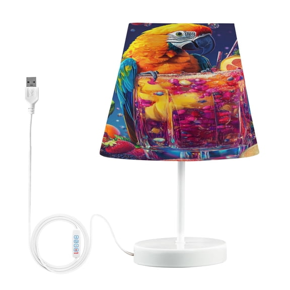 YAZAOO Table Lamp Creative Tropical Paradise Parrot Pattern Simple Pattern Night Light