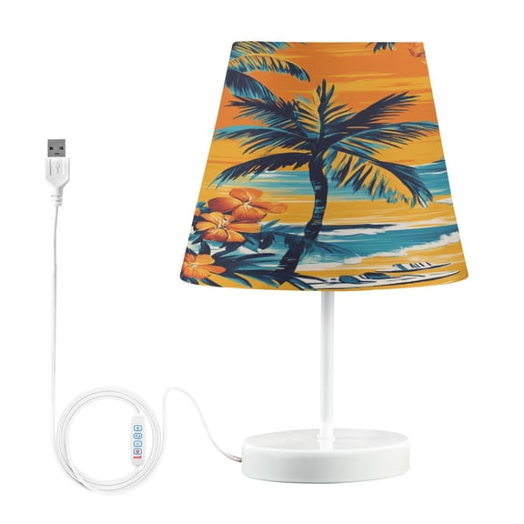 BZSMCE Table Lamp Creative Tropical Paradise at Sunset Pattern Simple Pattern Night Light