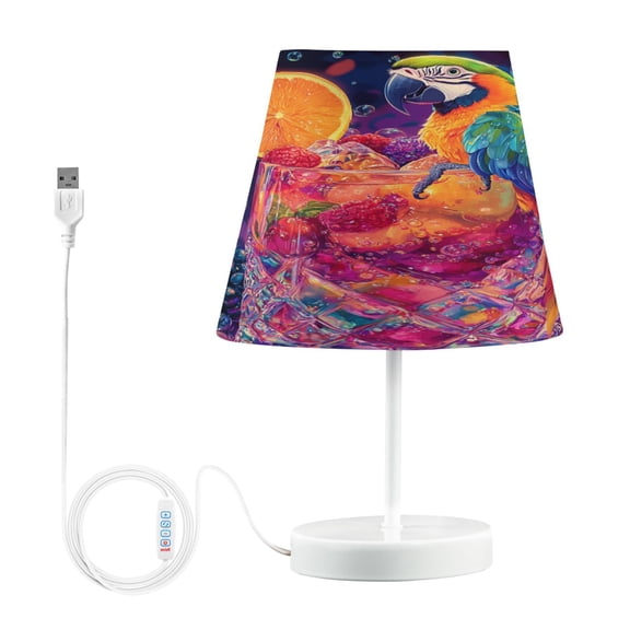 YAZAOO Table Lamp Creative Tropical Refreshment with A Parrot Pattern Simple Pattern Night Light