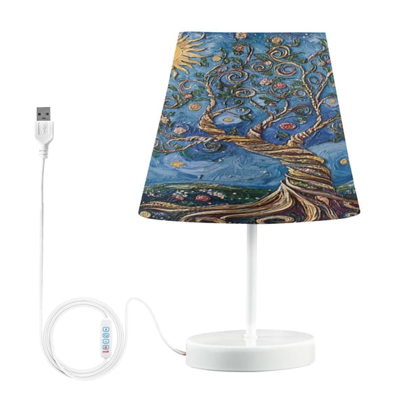 YAZAOO Table Lamp Creative Twisted Moonlit Tree Pattern Simple Pattern Night Light
