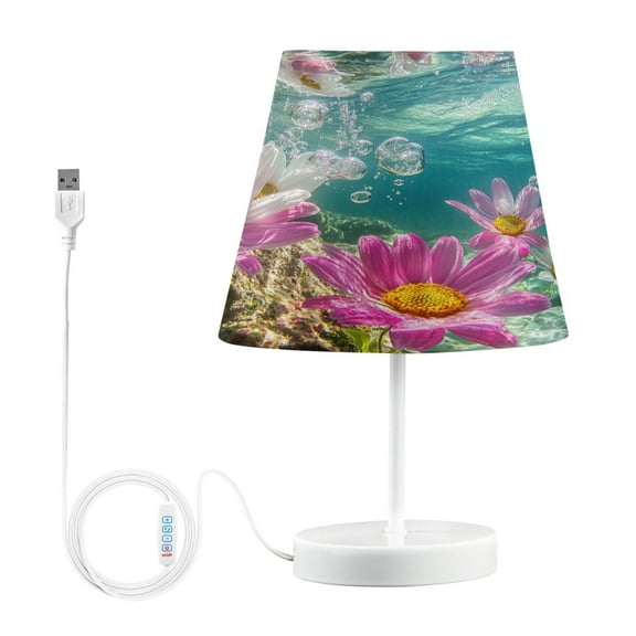 BZSMCE Table Lamp Creative Underwater Flowers with Bubbles Simple Pattern Night Light