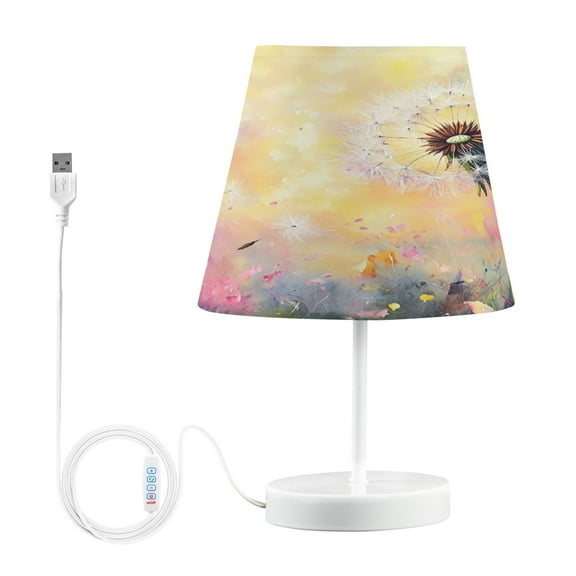 BZSMCE Table Lamp Creative Watercolor Dandelion Simple Pattern Night Light