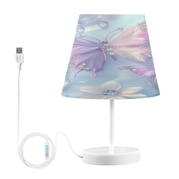 BZSMCE Table Lamp Creative Whimsical Butterfly Fantasy Pattern Simple Pattern Night Light